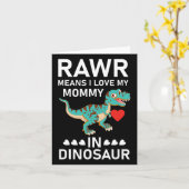 Rawr bedeutet, dass ich meine Mama in Dinosaurier  Karte (Gelbe Blume)
