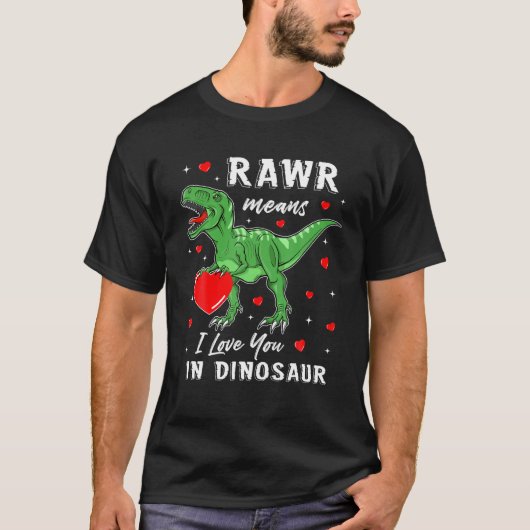 Rawr bedeutet, dass ich Sie in Dinosaur Shirt Vale (Vorderseite)