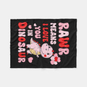 Rawr bedeutet, dass ich Sie in Dinosaurier HerzVal Fleecedecke (Vorderseite (Horizontal))