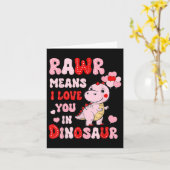 Rawr bedeutet, dass ich Sie in Dinosaurier HerzVal Karte (Gelbe Blume)