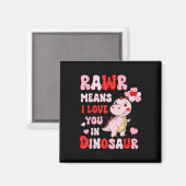 Rawr bedeutet, dass ich Sie in Dinosaurier HerzVal Magnet (Vorderseite/Rückseite)