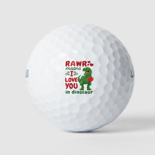 Rawr bedeutet, dass ich Sie in Dinosaurier Liebe Golfball (Vorderseite)