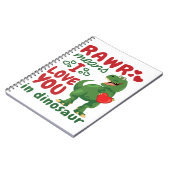 Rawr bedeutet, dass ich Sie in Dinosaurier Liebe Notizblock (Linke Seite)