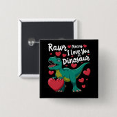 Rawr bedeutet, dass ich Sie in Dinosaurier Liebe R Button (Vorne & Hinten)