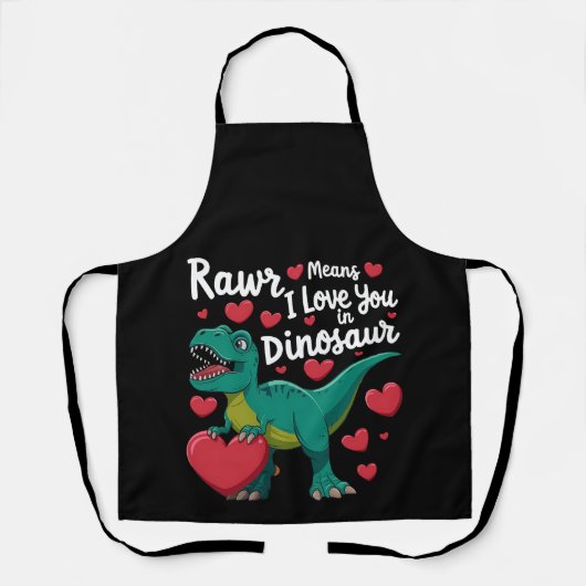 Rawr bedeutet, dass ich Sie in Dinosaurier Liebe R Schürze (Vorderseite)