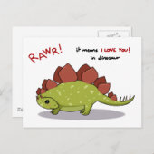 Rawr bedeutet, dass ich Sie in Dinosaurier Stegosa Postkarte (Vorne/Hinten)