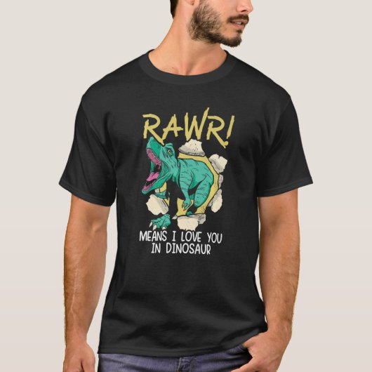 Rawr bedeutet, dass ich Sie in Dinosaurier Valenti T-Shirt (Vorderseite)