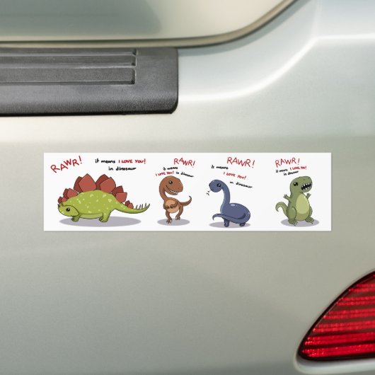 Rawr bedeutet i-Liebe Sie im Dinosaurier Autoaufkleber (Auf Auto)