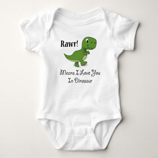 Rawr bedeutet i-Liebe Sie im Dinosaurier Baby Strampler (Vorderseite)