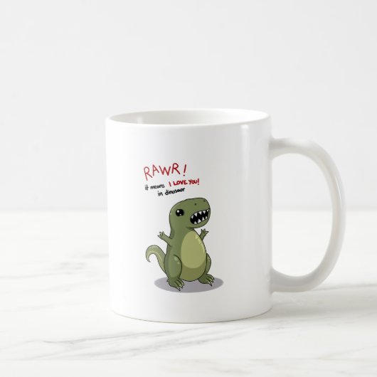 Rawr bedeutet i-Liebe Sie im Dinosaurier Kaffeetasse (Rechts)
