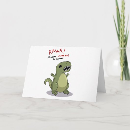 Rawr bedeutet i-Liebe Sie im Dinosaurier Karte (Vorderseite)