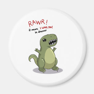 Rawr bedeutet i-Liebe Sie im Dinosaurier Magnet