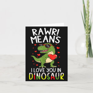 Rawr bedeutet Ich liebe dich am Dinosaurier Valent Karte