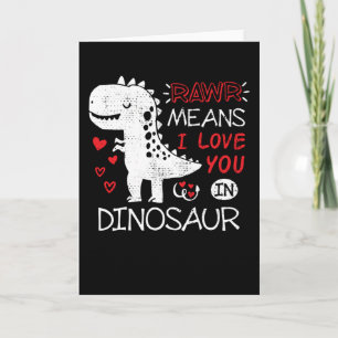 Rawr bedeutet ich liebe dich im lustigen Dinosauri Karte