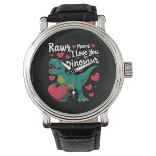 Rawr bedeutet Ich liebe dich in Dinosaurier T Rex Armbanduhr