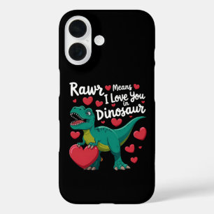 Rawr bedeutet Ich liebe dich in Dinosaurier T Rex iPhone 16 Hülle
