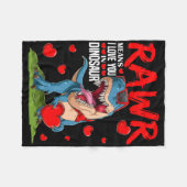 Rawr bedeutet ich liebe dich in Dinosaurier T Rex  Fleecedecke (Vorderseite (Horizontal))