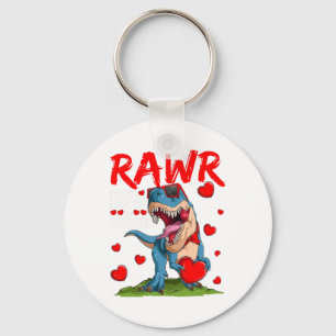 Rawr bedeutet ich liebe dich in Dinosaurier T-Rex Schlüsselanhänger