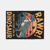 Rawr bedeutet ich liebe dich in Dinosaurier Vintag Fleecedecke (Vorderseite (Horizontal))