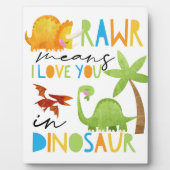 Rawr bedeutet, ich Liebe Sie Boys Dinosaur Zimmer- Fotoplatte (Vorderseite)