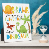 Rawr bedeutet, ich Liebe Sie Boys Dinosaur Zimmer- Fotoplatte (Seite)
