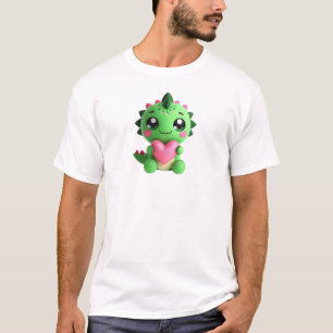 Rawr bedeutet Liebe - Plushie Dino Holding Herz T-Shirt