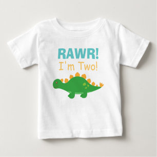 Rawr, bin ich zwei, niedlicher Dinosaurier für Baby T-shirt