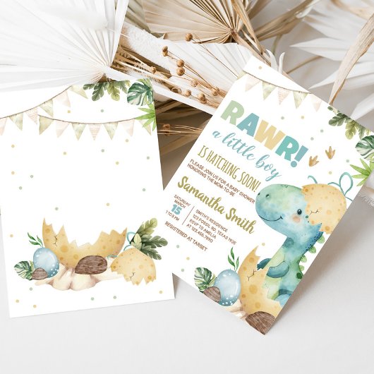 Rawr Dino Baby Shower Einladung