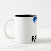 Rawr Dino Blue Zweifarbige Tasse (Links)