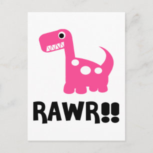 Rawr Dino Pink Postkarte