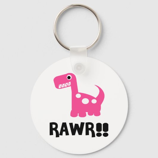Rawr Dino Pink Schlüsselanhänger (Vorderseite)
