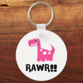 Rawr Dino Pink Schlüsselanhänger (Vorderseite)