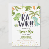 Rawr Dinosaur Einladung zum Geburtstag (Vorderseite)
