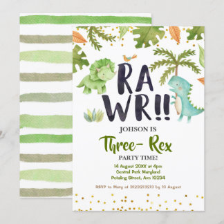 Rawr Dinosaur Einladung zum Geburtstag