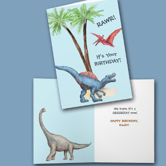 RAWR! Dinosaur-Kindergeburtstag-Karte Feiertagskarte