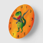 RAWR Dinosaur Love Runde Wanduhr (Winkel)