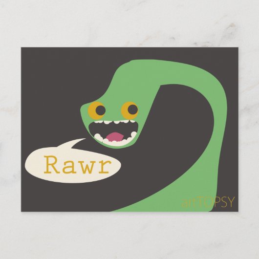 Rawr Dinosaur Postkarte (Vorderseite)