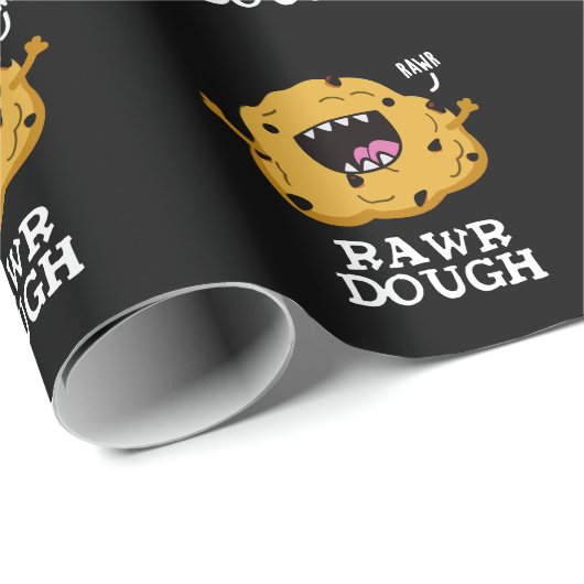 Rawr Dough Funny Food Pub Dark BG Geschenkpapier (Rolleneckpunkt)