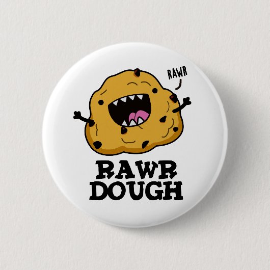Rawr Dough Funny Food Puff Button (Vorderseite)