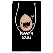 Rawr Egg Funny Roaring Roheier Pun Dark BG Kleine Geschenktüte (Vorderseite)