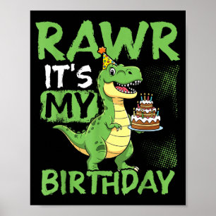 Rawr Es ist mein Geburtstag Lustige T-Rex-Party Poster