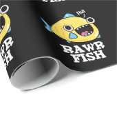 Rawr Fish Funny Animal Pub Dark BG Geschenkpapier (Rolleneckpunkt)