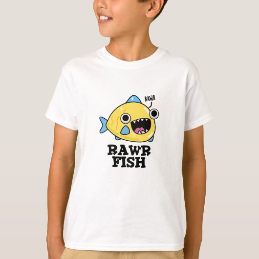 Rawr Fish Funny Animal Pub T-Shirt (Vorderseite)