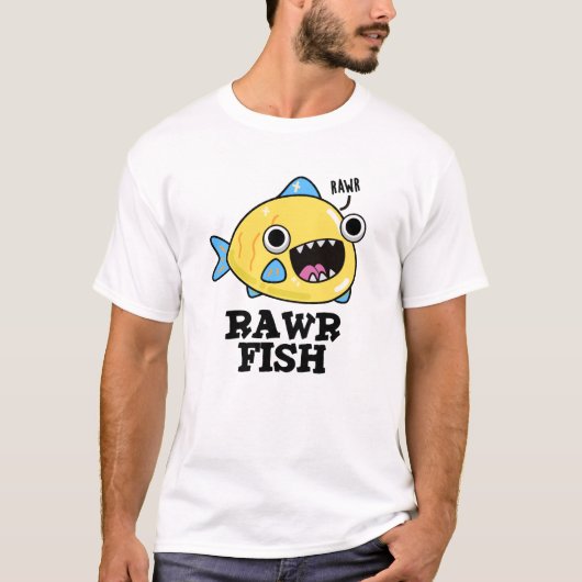 Rawr Fish Funny Animal Pub T-Shirt (Vorderseite)