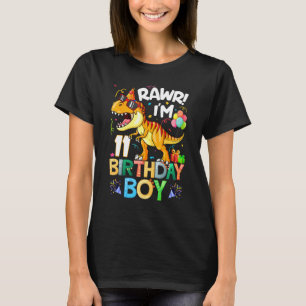 Rawr I m 11. Geburtstag Boy Dinosaur T Rex 11 Jahr T-Shirt