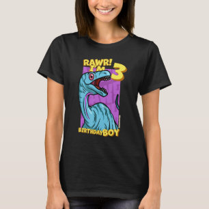 Rawr I m 3 Birthday Boys 3. Geburtstag Dino Noasau T-Shirt
