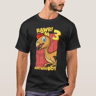 Rawr I m 3 Birthday Boys 3. Geburtstag Dino Ovirap T-Shirt