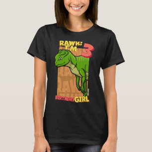 Rawr I m 3 Birthday Girls 3. Geburtstag Dino Yinlo T-Shirt