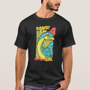 Rawr I m 4 Birthday Girls 4. Geburtstag Dino Apato T-Shirt