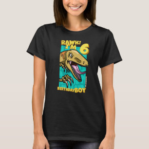 Rawr I m 6 Birthday Boys 6. Geburtstag Dino Veloci T-Shirt